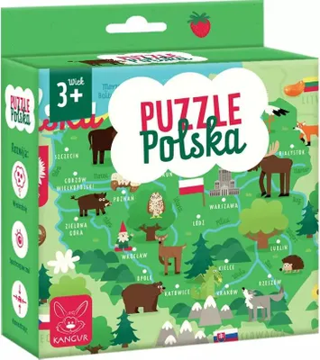 Obrázek produktu pro Puzzle Polska Kangur dla dzieci 176x140 mm