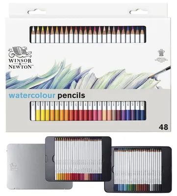 Zdjęcie produktu dla Kredki akwarelowe Winsor & Newton, 48 sztuk w metalowym pudełku