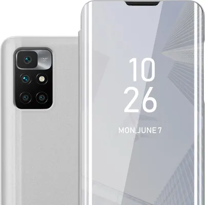 Obrázok produktu pre Cadorabo puzdro na mobilný telefón pre Xiaomi RedMi 10 / RedMi NOTE 11 4G v striebornej farbe zadný kryt ochranný kryt knižka puzdro knižka