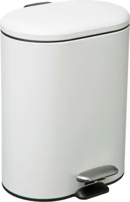 Produktbild von 5Five - Mulleimer/Treteimer weis Edelstahl Metall 6 Liter - 15x24x30 cm