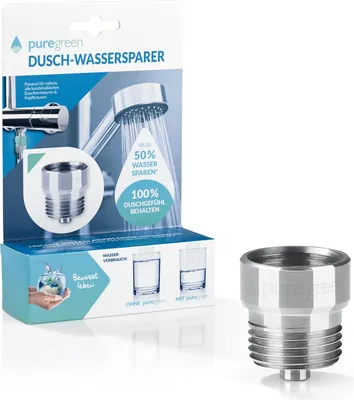 Produktbild von Puregreen Bad Wassersparer für die Dusche 50% Wasser sparen chromfarben