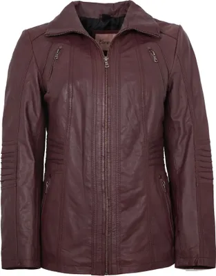 Produktbild von Caminari - Damen Lederjacke Lammnappa bordeaux : 38