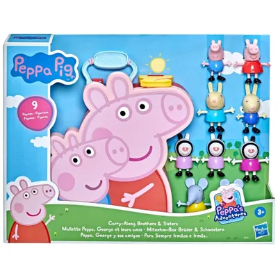 Zdjęcie produktu dla Hasbro Świnka Peppa Przenośna walizka Świnka Peppa z braćmi i siostrami