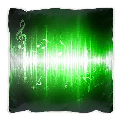 Produktbild von Wallario Premium Kissen, weiche Oberfläche, mit Motiv Grüne Noten der Musik, Größe: 30 x 30 cm, mit weißer Rückseite