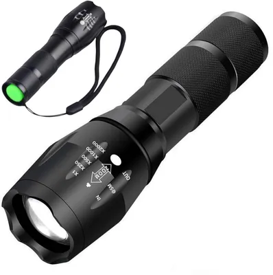 Productafbeelding van Kleine LED-zaklamp – Compacte zaklamp – Zwart – Militaire zaklamp – LED-zaklamp – 13 cm – Waterdicht – CHPN