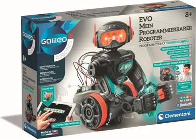 Produktbild von Clementoni Galileo Robotics EVO Roboter - Programmierbarer Spielzeug-Roboter, Bausatz mit 50 Teilen für Kinder ab 8 Jahren - Elektronik & Robotik, 59347