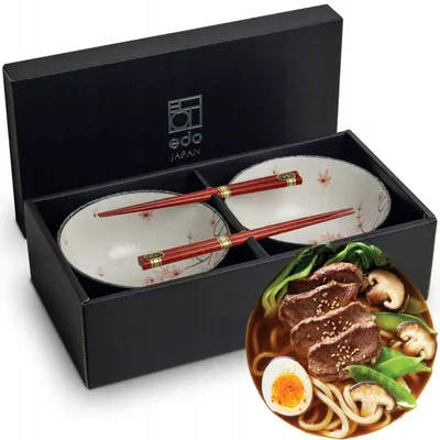 Produktbild von Edo Keramik Miskenset 17cm mit Stäbchen für Udon
