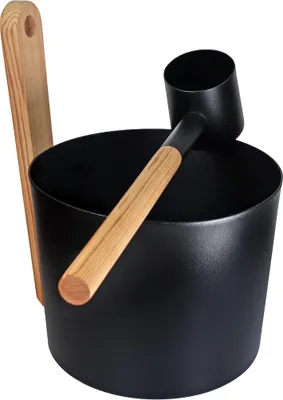 Produktbild von Infraworld Saunaset Nova Saunakelle mit 5 L Aufgusseimer aus Aluminium Schwarz