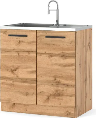 Zdjęcie produktu dla Szafka Kuchenna Stojąca Modułowa Drewniana Pod Zlew 80Cm Blande Dąb Wotan