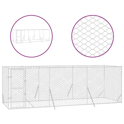 Produktbild von Outdoor-Hundezwinger Silbern 6x2x2 m Verzinkter Stahl