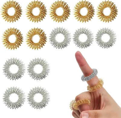 Produktbild von 40-Stück Akupunktur Ring,Akkupressurringe,Akupressur Ring,Akupressurring,Massageringe für Finger,Fingermassagering,Arthrose Ringe,Akupressur Stressringe,Antistress Ring,Erwachsene Akkupressurringe