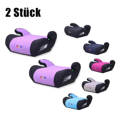 Produktbild von 2x YALION Kindersitzerhöhung Booster Sitz, Sitzerhöhung Auto Kinder – Kinderautositz i-Size 125–150 cm (ca. 6–10 Jahre),ECE R129,3-Punkt-Gurt-Violett