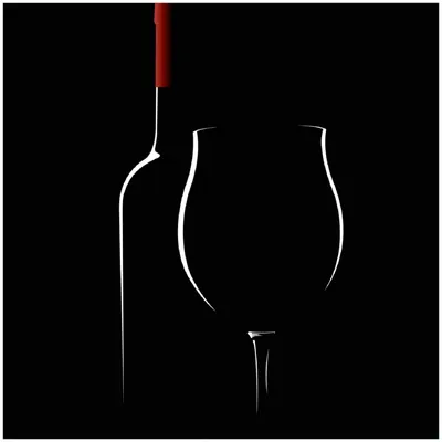 Produktbild von Wallario Premium Glasbild, freischwebende Optik, kräftige Farben, Größe 30 x 30 cm Motiv Rotwein bei Nacht