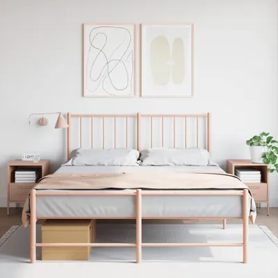 Image de vidaXL Tables de nuit 2 pcs. Rose 36x39x50,5 cm Acier