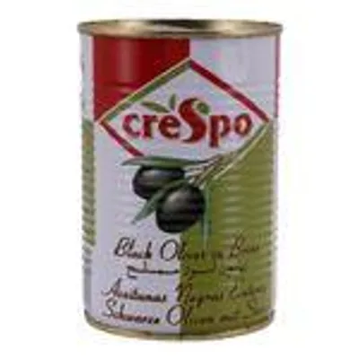Crespo Schwarze Oliven in Salzlake 397 g – Authentischer mediterraner Genuss