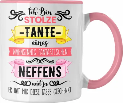 Produktbild von Trendation - Geschenk für Tante von Neffe Tasse Geschenkidee Lustig Spruch (Rosa)