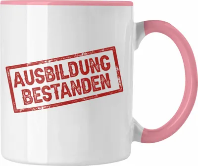 Produktbild von Trendation - Ausbildung Bestanden Stempel Geschenk Tasse Geschenkidee Bestandene Prüfung Abschluss 2023  (Rosa)