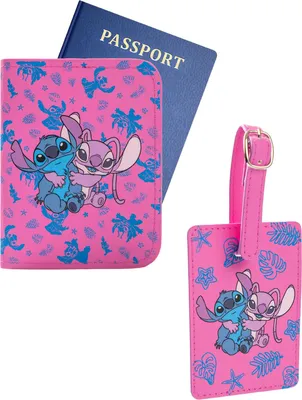 Obrázek produktu pro Lilo & Stitch - Sada obalu na pas a visačky na zavazadla NS9611 (jedna velikost) (modrá/růžová)