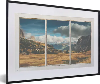 Produktbild von MuchoWow® MuchoWow® Gerahmtes Poster Aussicht - Landschaft - Hügel 60x40 cm - Poster mit zchwarzem Bilderrahmen - Schlafzimmer - Plakat in Rahmen - Drucken