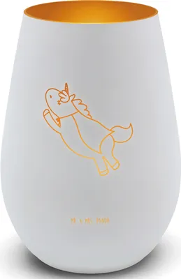 Produktbild von Mr. & Mrs. Panda Laterne Einhorn Geburtstag - Weiß - Geschenk, Einhörner, Glas Windlicht, Freundin, Teelichthalter, Unicorn, Held, Geburtstagsgeschenk, Kerzenhalter