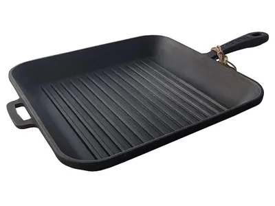 Produktbild von Maysternya Gusseisen Grillpfanne Quadratisch 28x28 cm Grillpfanne