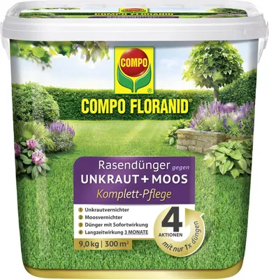 Immagine prodotto di COMPO FLORANID® concime per prati contro le erbacce + muschio cura completa - 9 kg per 300 m²