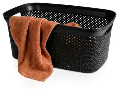 Produktbild von Bathroom Solutions | Wäschekorb 35 L - Schwarz - Kunststoff - Beschädigungsresistent