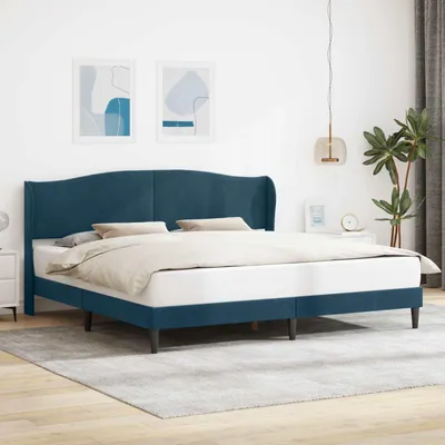 Produktbild von Möbel Bettrahmen mit Kopfteil Blau 180 x 200 cm SamtKlassische Betten - Klassische Betten c6949