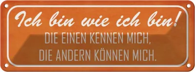 Produktbild von vianmo Blechschild 10x27 cm ich bin wie die einen Dekoration Spruch Zitat