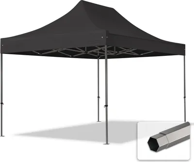Produktbild von TOOLPORT 3x4,5m Stahl Faltpavillon, ohne Seitenteile, schwarz