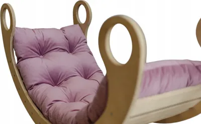 Produktbild von Dekokissen für Kinderwippe Velour Rosa 120 x 50 x 8 cm, Ein Kissen für eine Schaukel Montessori, Liegestuhlkissen
