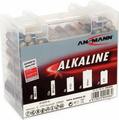 Immagine prodotto di Ansmann 1520-0004 Batterien Red Alkaline Micro AAA, Mignon AA, Baby C, Mono D, E-Block 1,5 V/9,0 V
