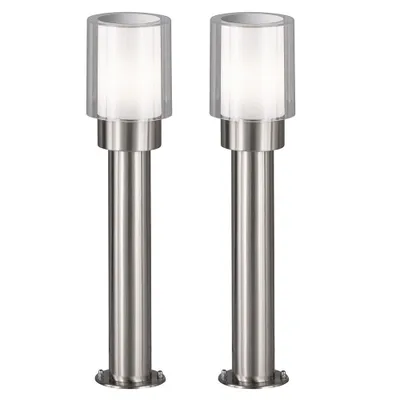 Produktbild von 2er Set Stehleuchte, Edelstahl, silber, weiß, H 50 cm