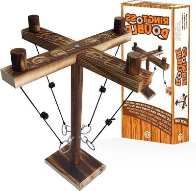 Produktbild von Famanu Ringwurfspiel aus Holz für 4 Spieler - - Für drinnen und draußen