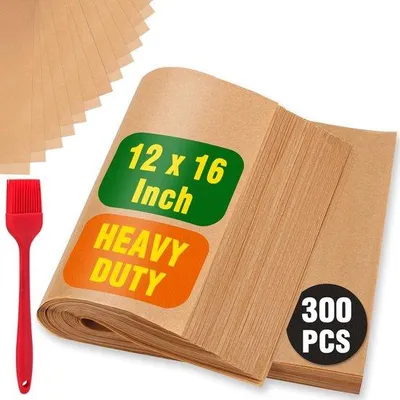 Produktbild von Bäckpapier 300 Stück, 30,5 x 40,6 cm, ungewachses Backpapier, silikonbestrichenes Backpapier, Backpapier für Backen, Kochen und Frittieren von Keksen und Gebäck