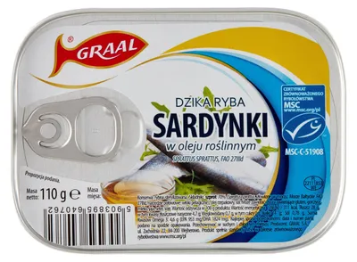 Obrázek produktu pro Sardynki w oleju Graal 110 g