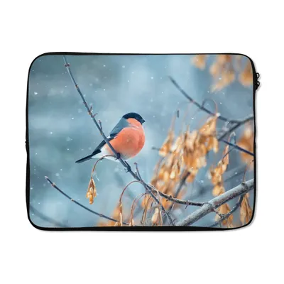 Produktbild von MuchoWow® Laptop Hülle 15 Zoll Schnee - Vogel - Tier Laptoptasche - Laptoptasche - Sleeve - Rundum-Schutz