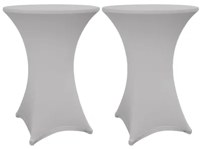 Productafbeelding van LUMALAND Tafelkleed - Tafelhoezer - Beschermhoes - Diameter 80-85 cm - Zilvergrijs - Set van 2