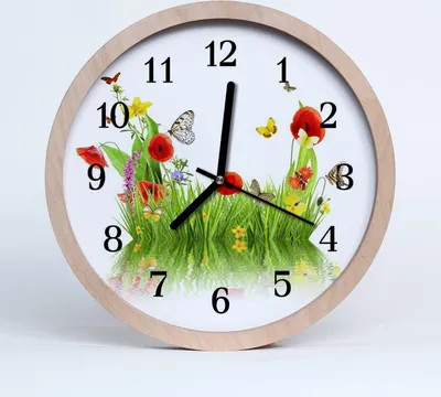 Produktbild von Holzuhr 20fi cm wanduhr - Wiese Landschaft