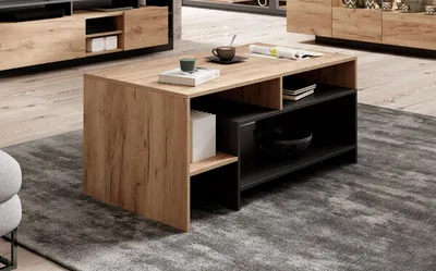 Produktbild von Couchtisch Wohnzimmertisch Alva 120x60cm Craft Gold Oak anthrazit