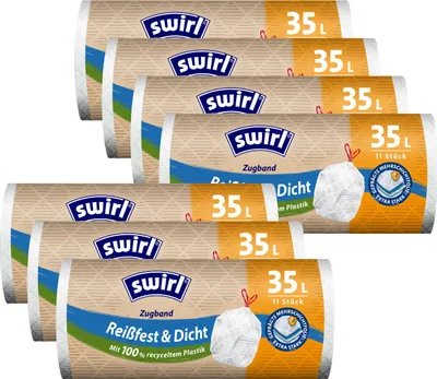 Produktbild von 7x Swirl Zugband Müllbeutel 35L ( 11 stk./ Rolle )