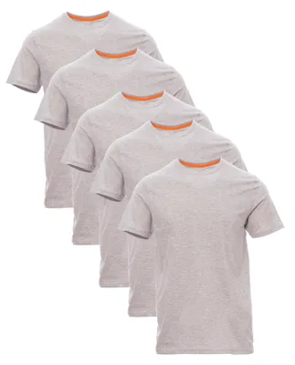 Produktbild von Mivaro Herren T-Shirt 5er Pack Basic Rundhals Grau meliert- Männer Tshirt 93% Baumwolle / 7% Viskose atmungsaktiv - kurzarm - Unterziehshirt - Regular Fit - bis Größe 5XL