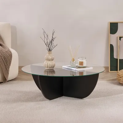 Produktbild von Skye Decor, Liya - Wood Black, Couchtisch, Holz Schwarz, 100 % Melaminplatte, 90 x 90 x 30 cm