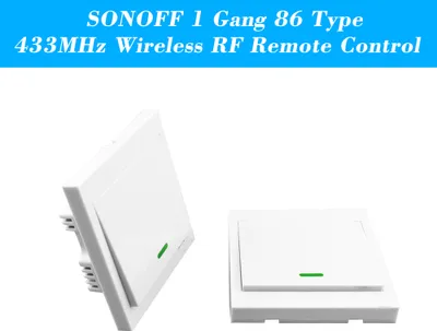Produktbild von SONOFF Taster Wandleuchte Schalter Fernbedienung 1 Gang 86 Typ Ein / Aus Schalter Panel 433 MHz Wireless RF Fernbedienung Sender mit Aufklebern Freie Position Flexible Fš¹r Home Wohnzimmer Schlafzimmer
