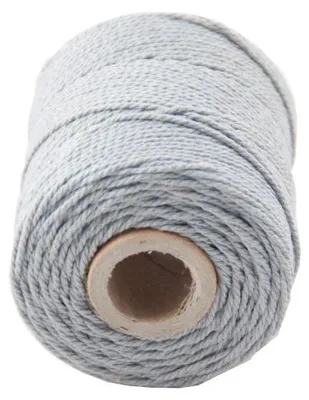 Imagen del producto de Cuerda de algodón para macramé, color antracita, 200 gramos, 1,5 mm de grosor, 140 metros de longitud