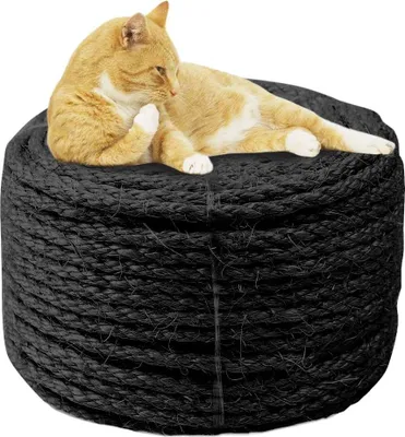 Immagine prodotto di Corda di sisal per tiragraffi per gatti - 6 mm - 30 m - Nero