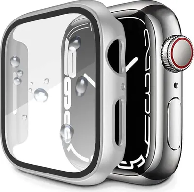 Obrázok produktu pre Puzdro pre Apple Iwatch Series 7 45 mm strieborný rámček Ochrana displeja odolná