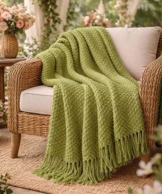 Immagine prodotto di Coperta leggera, 127 x 172 cm, verde, per divano e poltrona