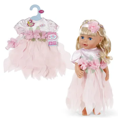 Produktbild von BABY born Blumenfee-Outfit mit rosa Kleid & Blütenzierde für 43 cm Puppen