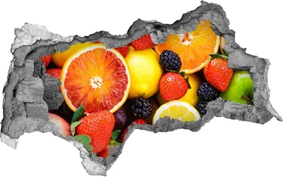 Produktbild von Selbstklebender Loch-3D-Aufkleber 95x73 cm bunte Früchte